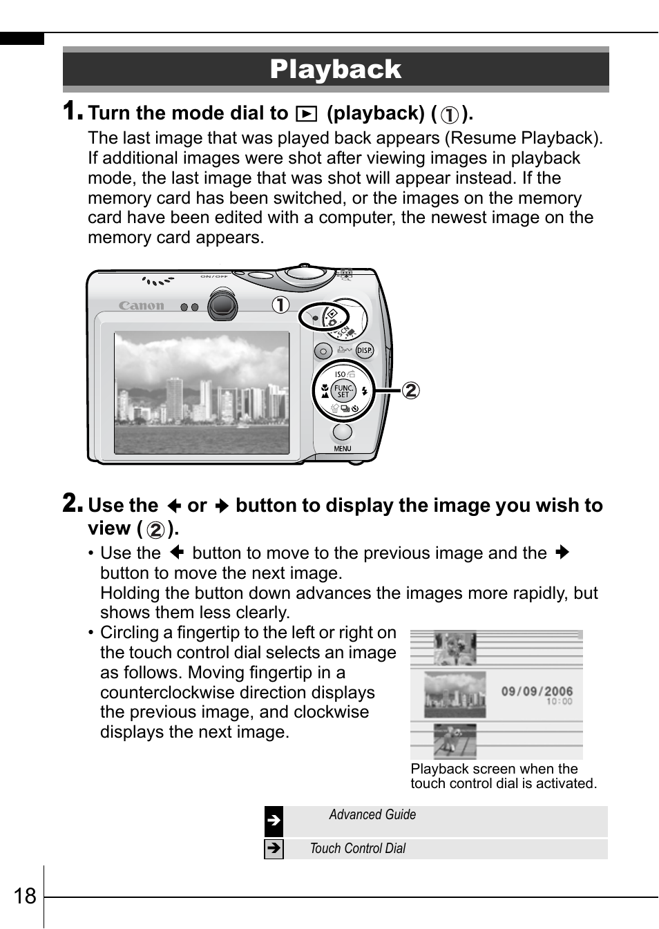 Playback | Canon IXUS 900TI User Manual | Page 20 / 37