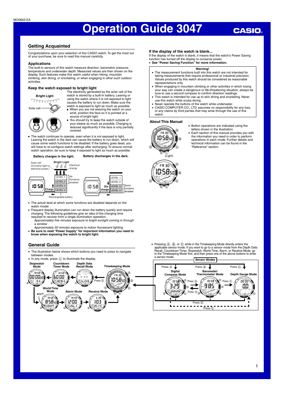 Casio Модуль 3047 User Manual | 13 pages