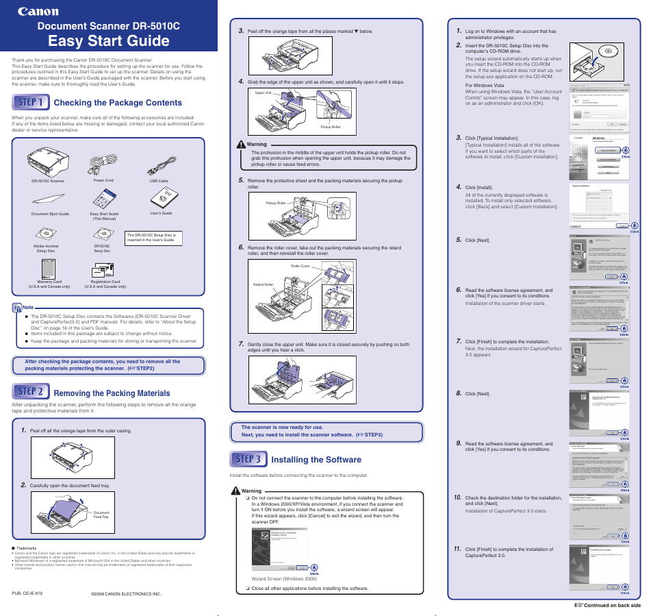 Canon DR-5010C User Manual | 2 pages