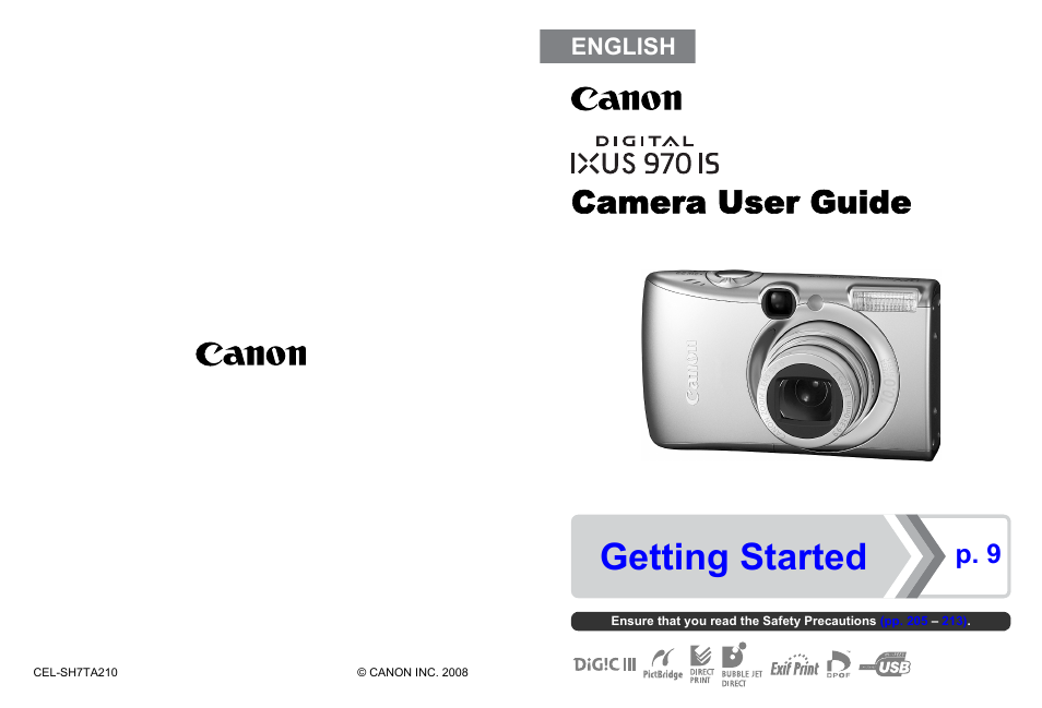 Canon 970 IS User Manual | 238 pages