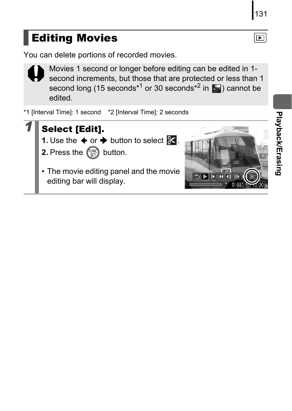 Editing movies | Canon 970 IS User Manual | Page 133 / 238