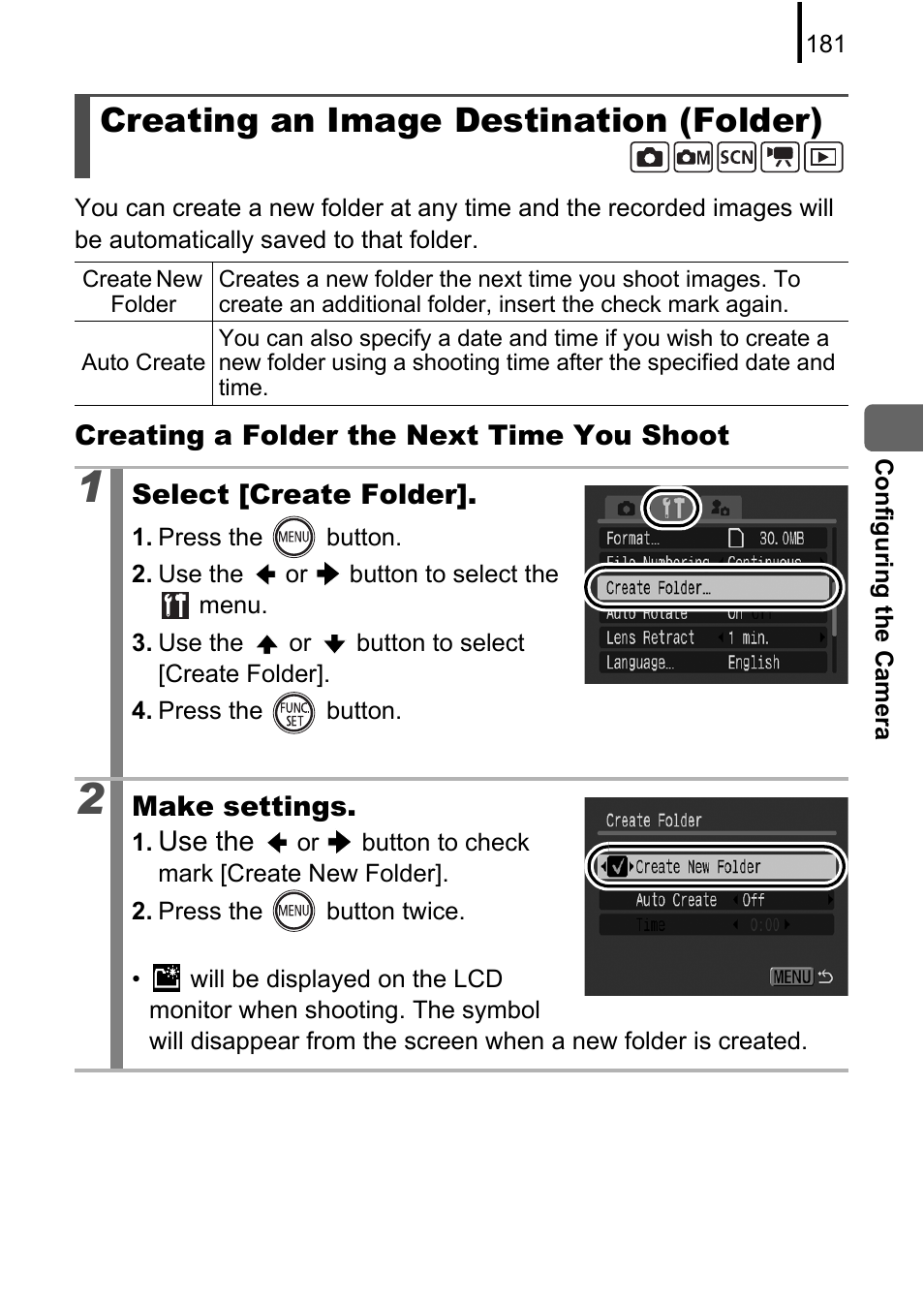 Creating an image destination (folder), P. 181 | Canon 970 IS User Manual | Page 183 / 238