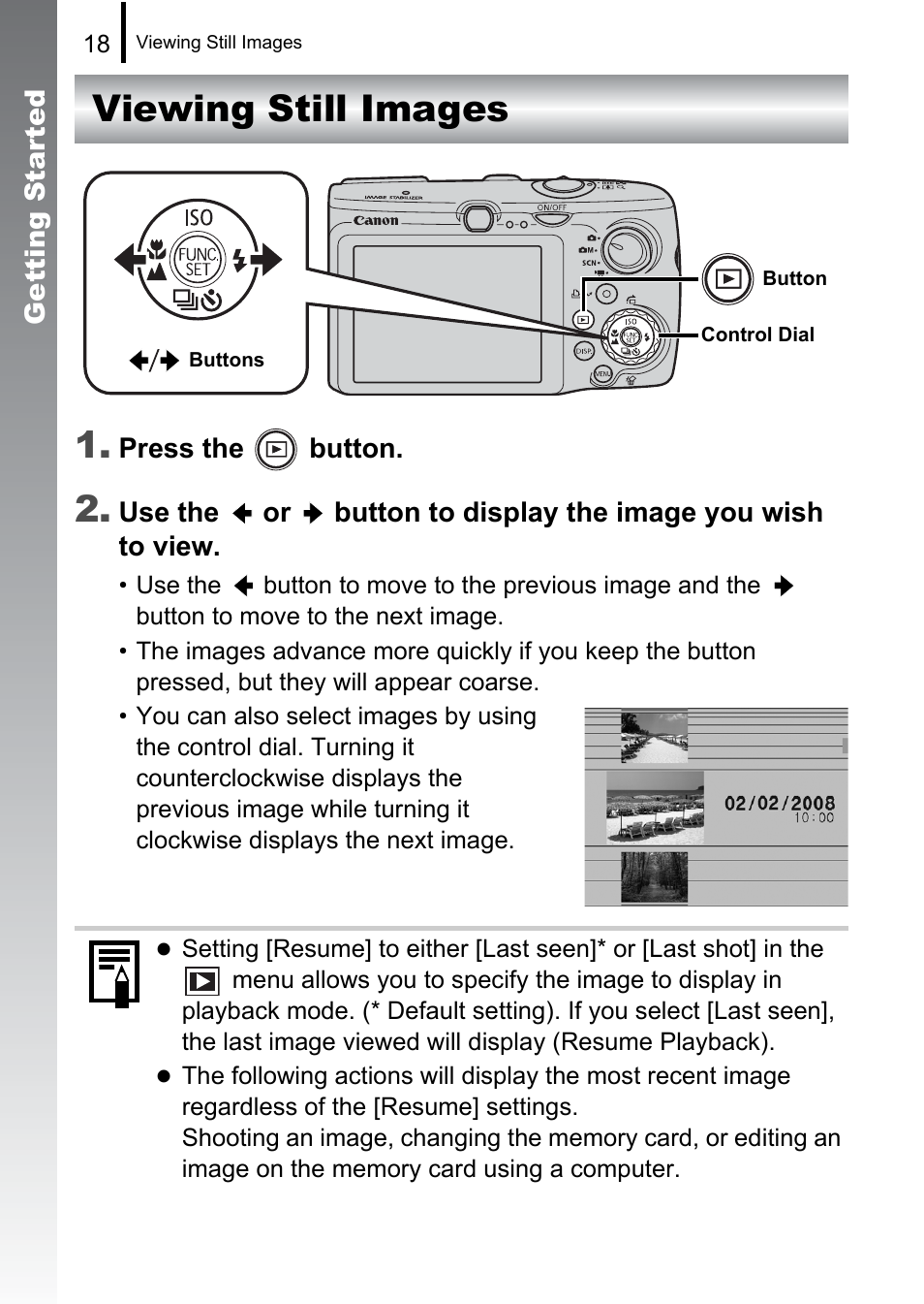 Viewing still images, Viewing still images 1 | Canon 970 IS User Manual | Page 20 / 238