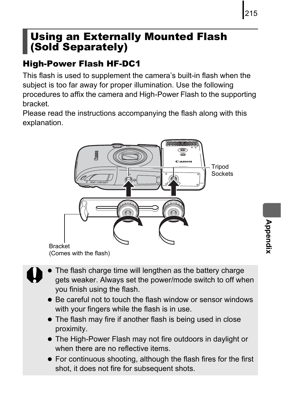 High-power flash hf-dc1 | Canon 970 IS User Manual | Page 217 / 238