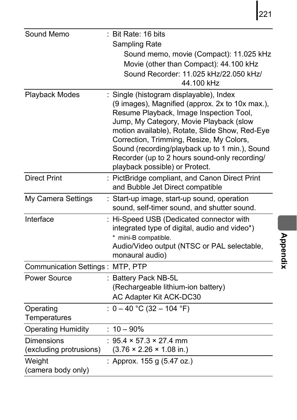 Canon 970 IS User Manual | Page 223 / 238