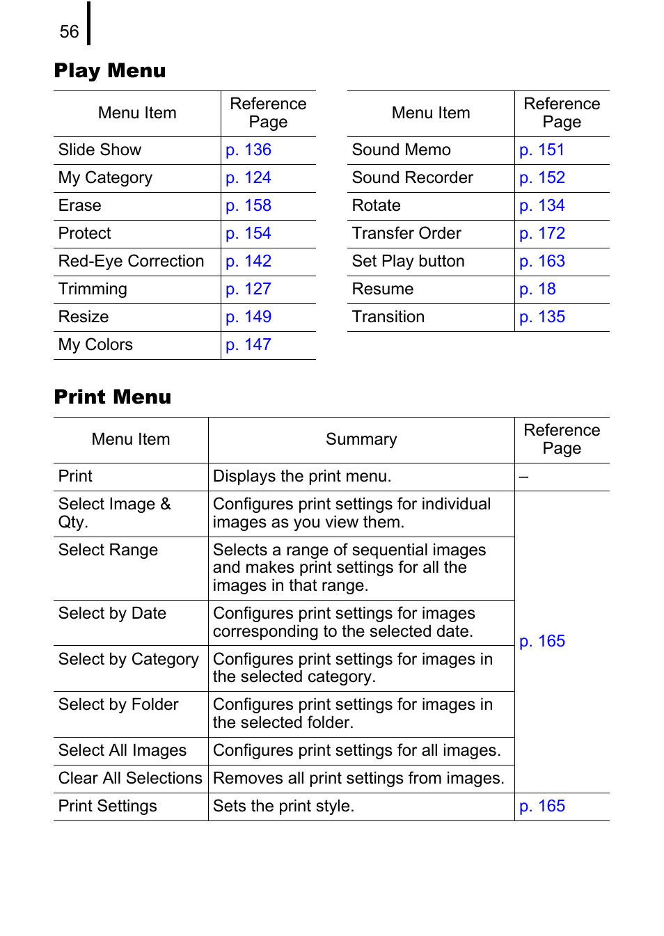 Play menu print menu | Canon 970 IS User Manual | Page 58 / 238