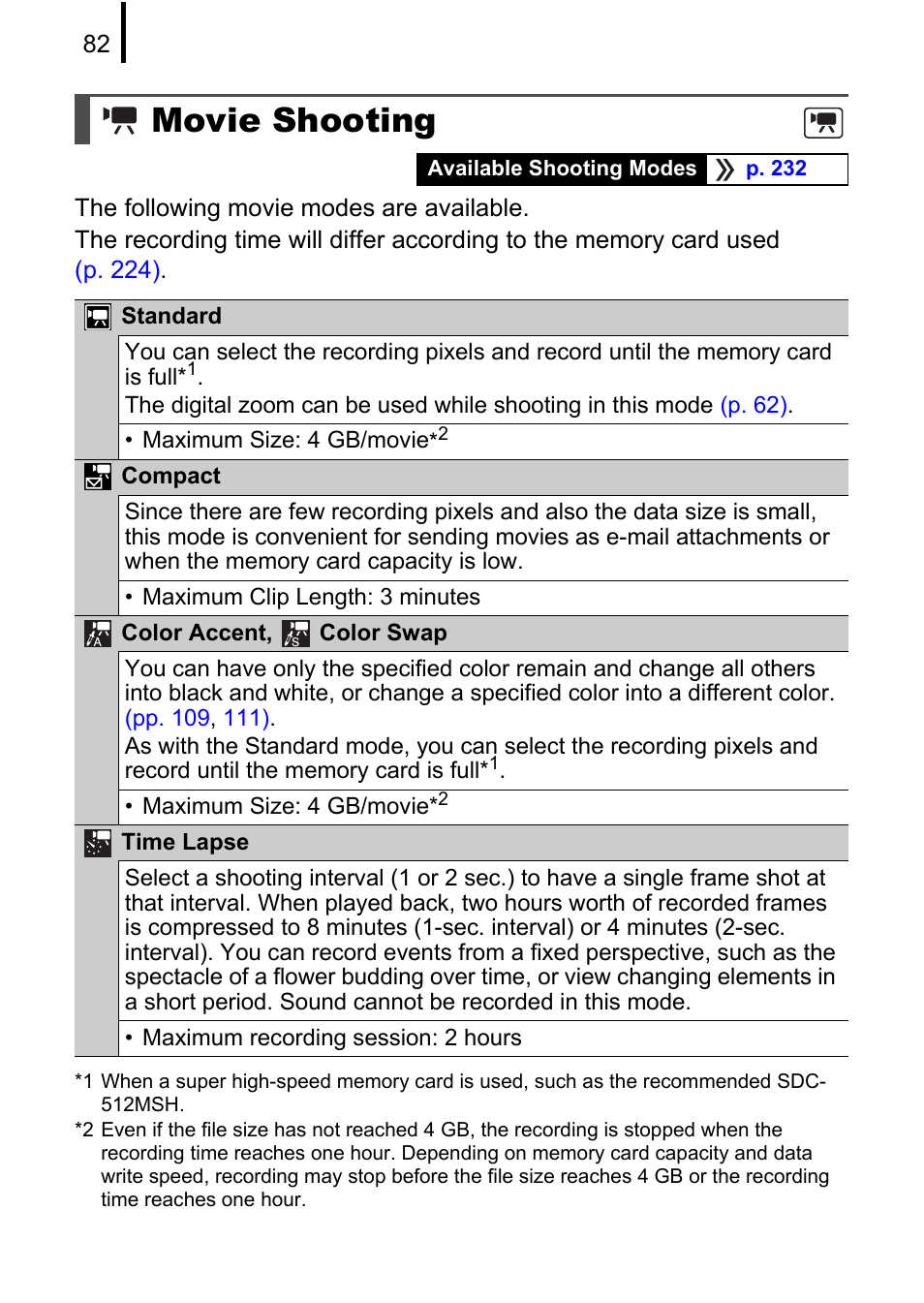 Movie shooting | Canon 970 IS User Manual | Page 84 / 238