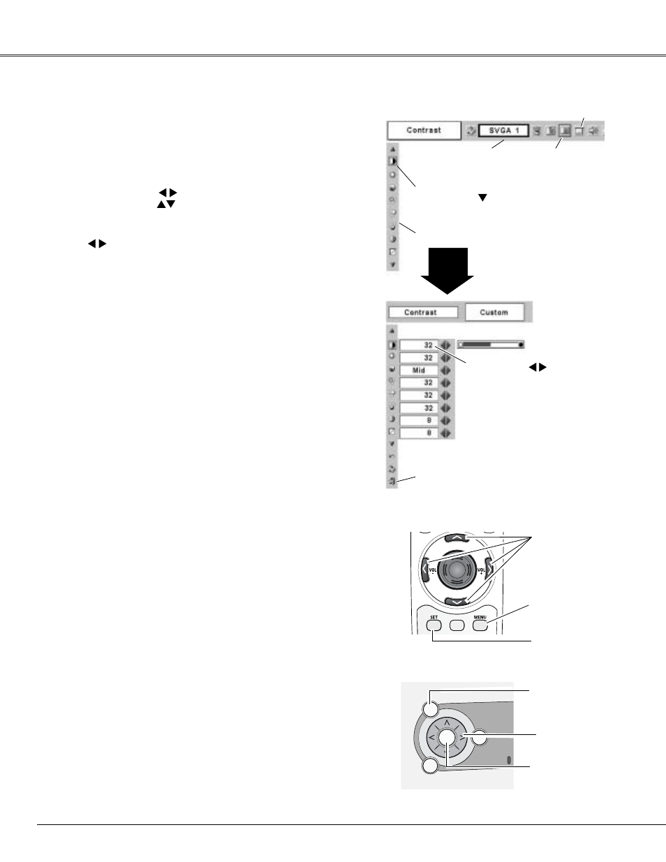 How to operate the on-screen, How to operate the on-screen menu, Basic operation | Canon LV-X4 User Manual | Page 22 / 64