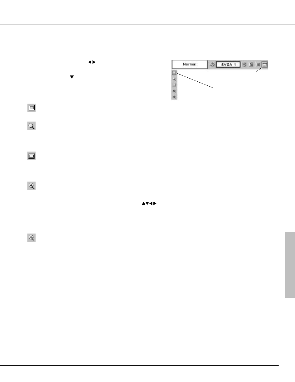 Screen size adjustment, Computer input | Canon LV-X4 User Manual | Page 33 / 64