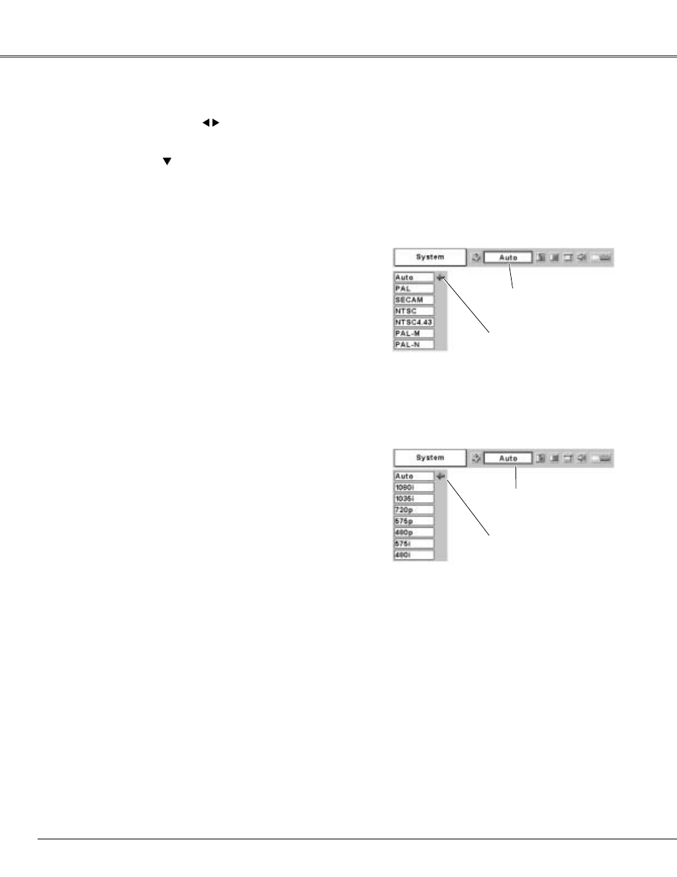 Video system selection | Canon LV-X4 User Manual | Page 36 / 64