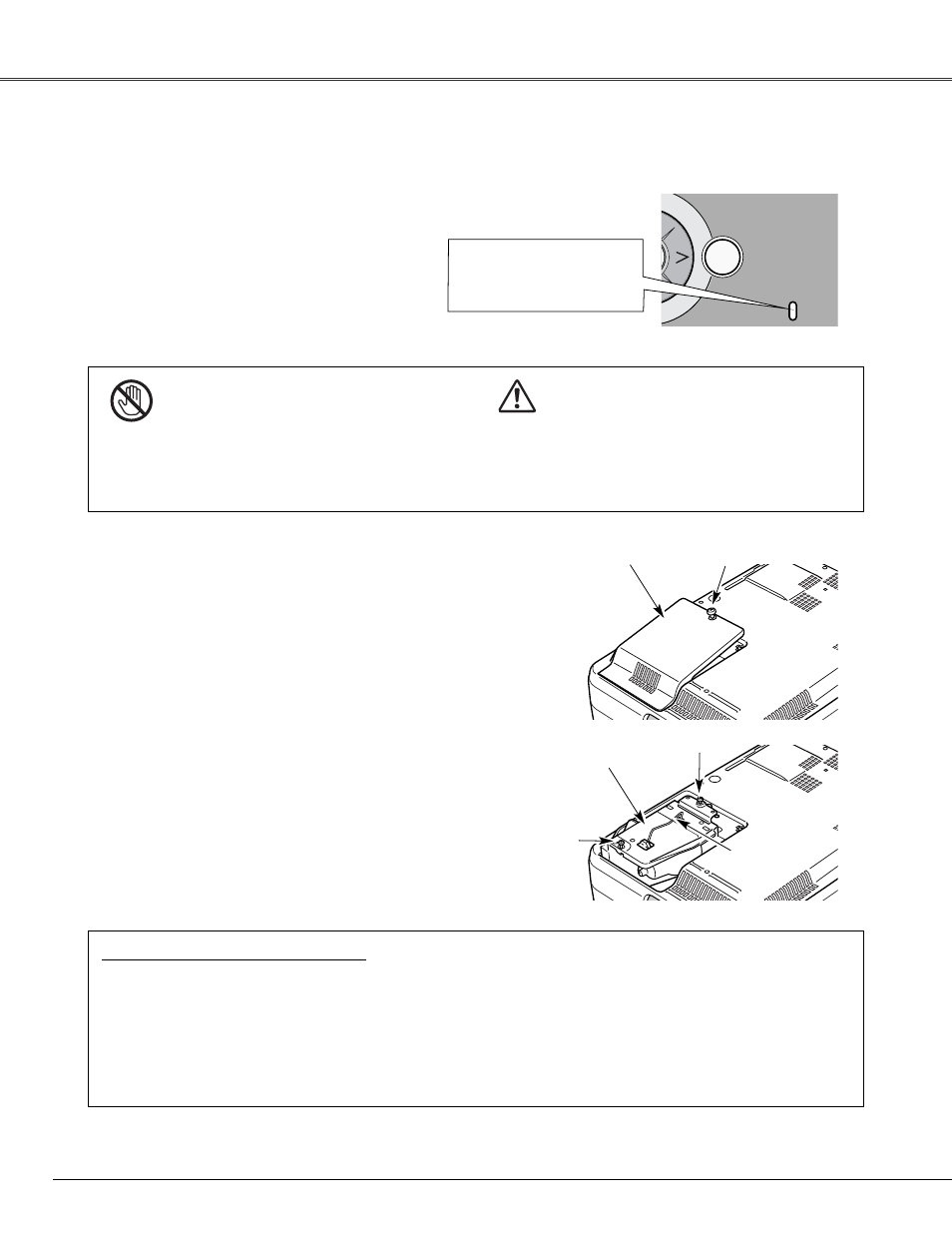 Lamp replacement, Caution | Canon LV-X4 User Manual | Page 50 / 64