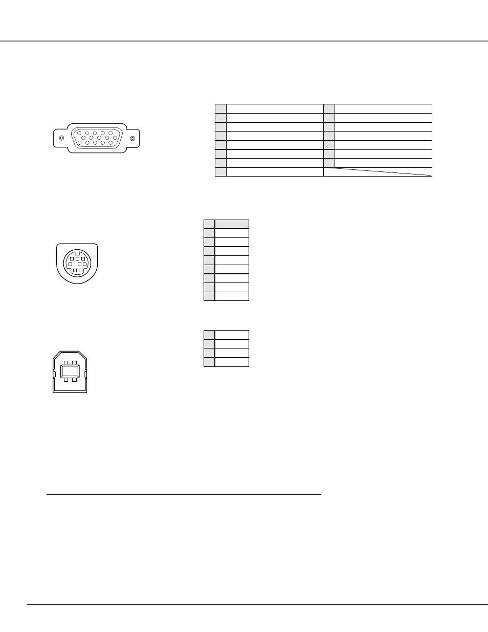 Configurations of terminals, Optional parts, Appendix | Canon LV-X4 User Manual | Page 60 / 64
