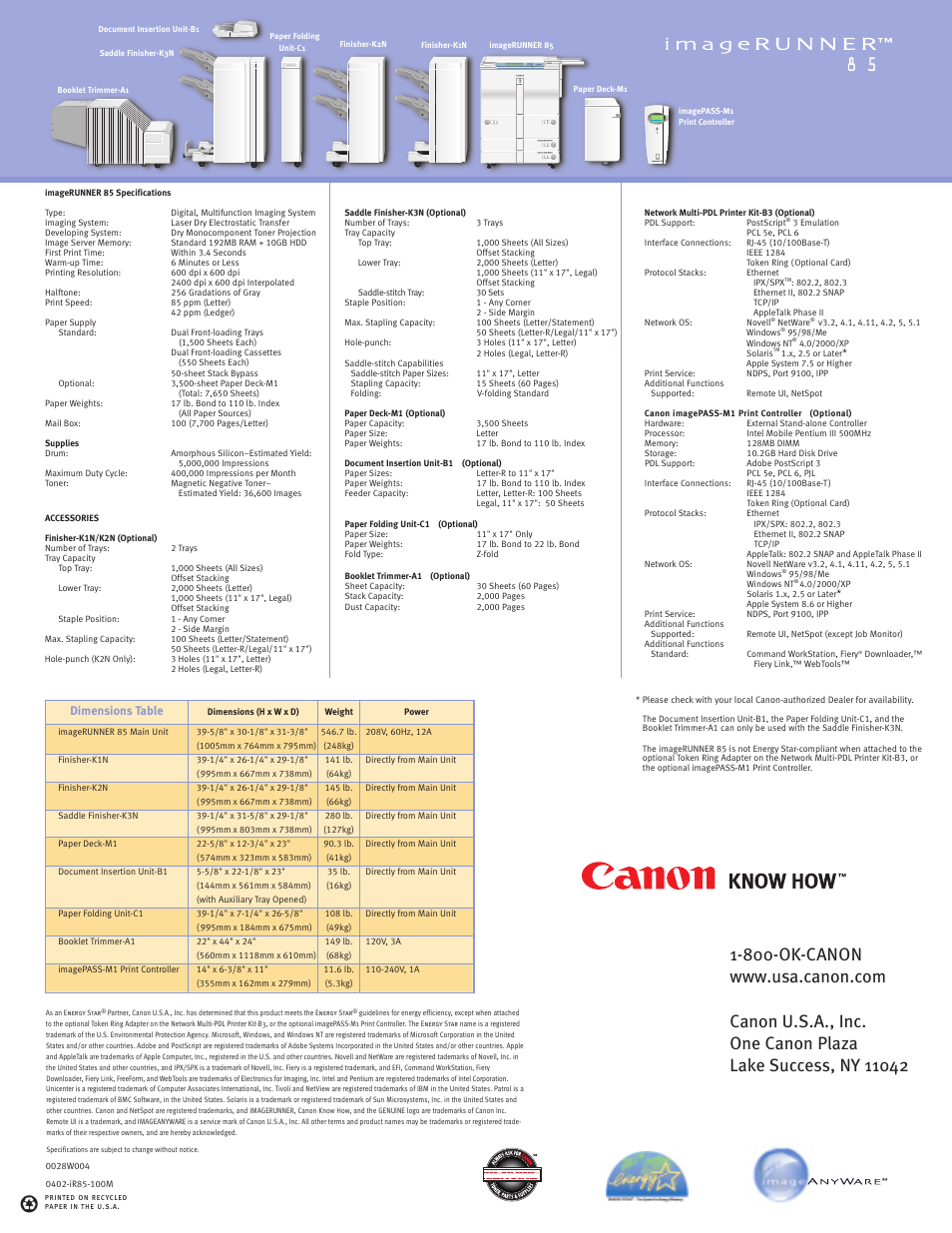 Canon imageRUNNER 85 User Manual | Page 6 / 6