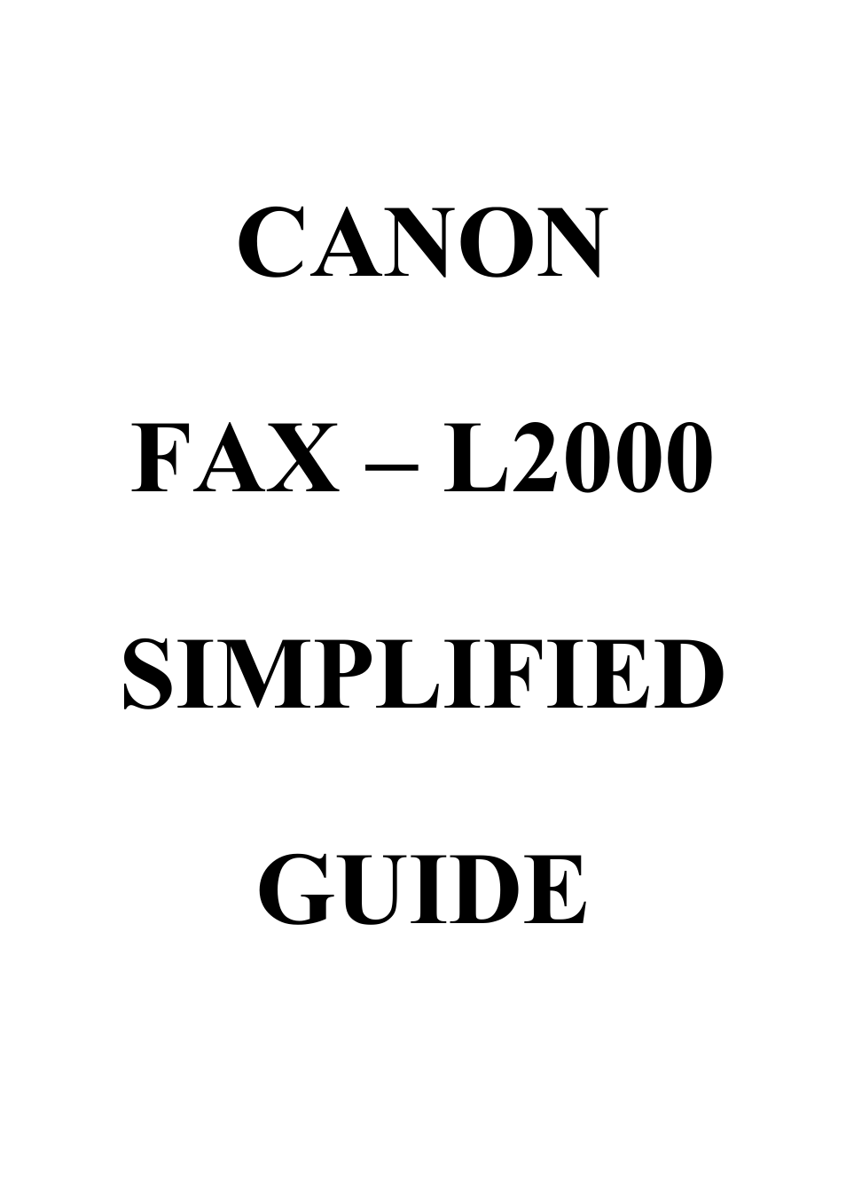 Canon L2000 User Manual | 19 pages