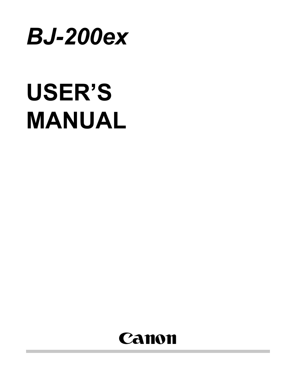 Canon BJ-200ex User Manual | 119 pages