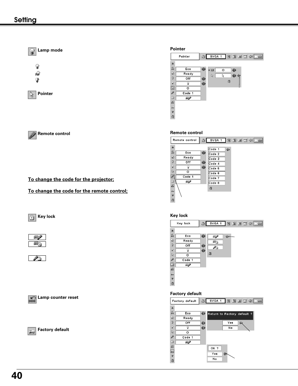 Setting | Canon LV-7215 User Manual | Page 40 / 56