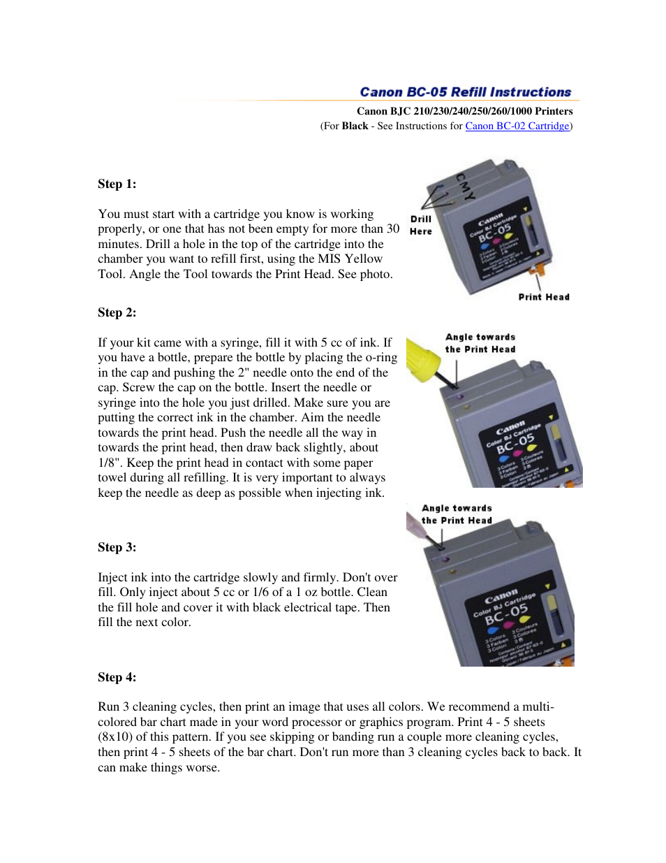 Canon BC-05 User Manual | 2 pages