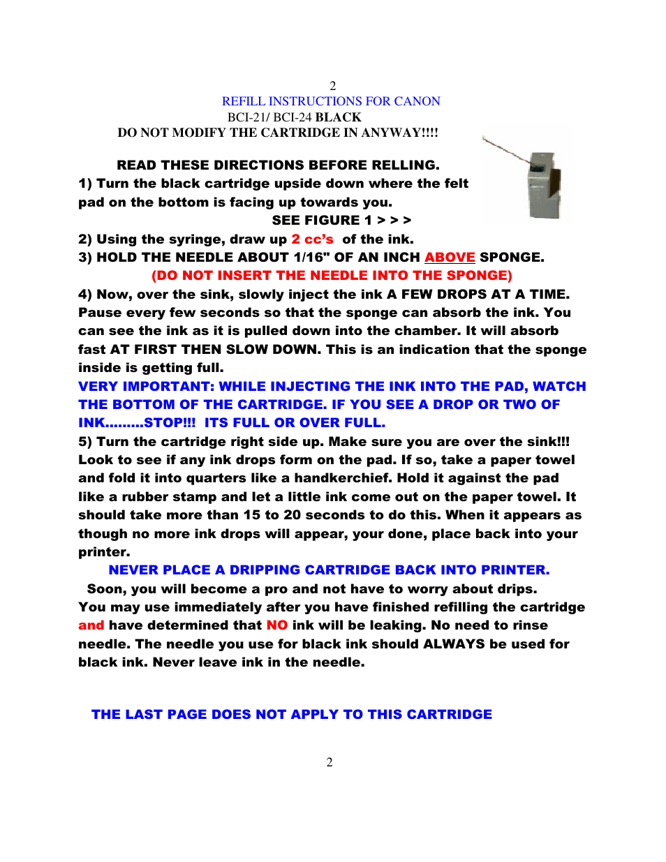 Canon BCI-21 User Manual | Page 2 / 9