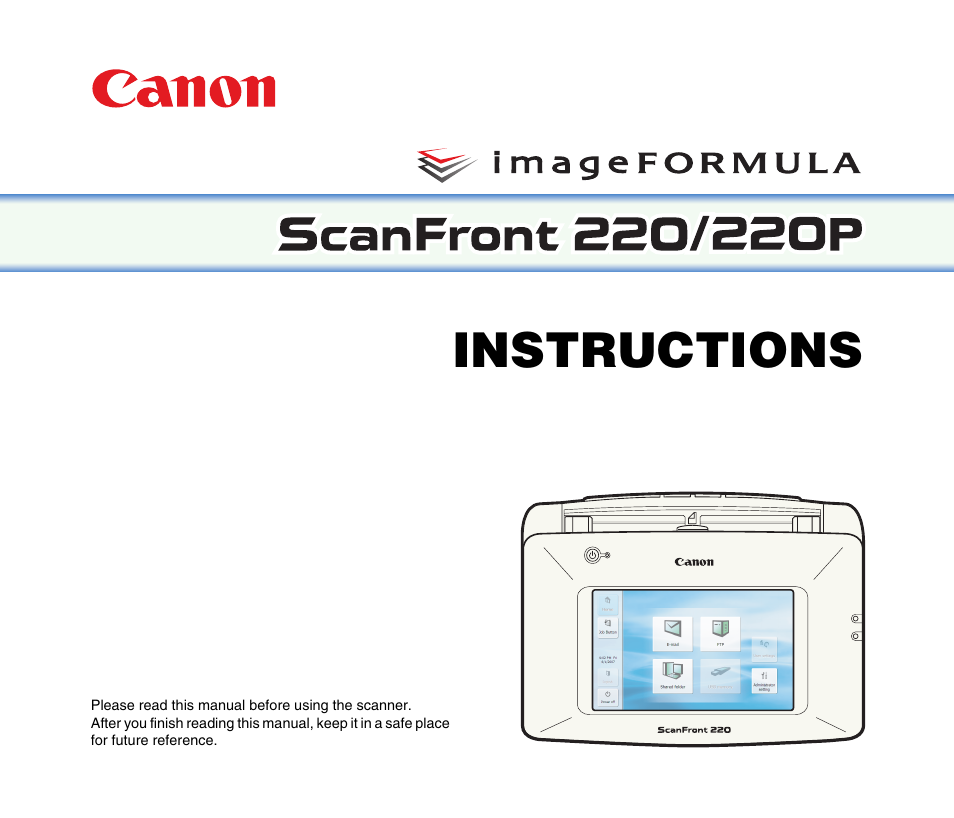 Canon SCANFRONT 220 User Manual | 156 pages