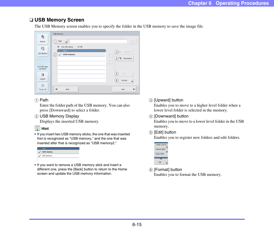 Usb memory screen, Usb memory screen -15 | Canon SCANFRONT 220 User Manual | Page 113 / 156