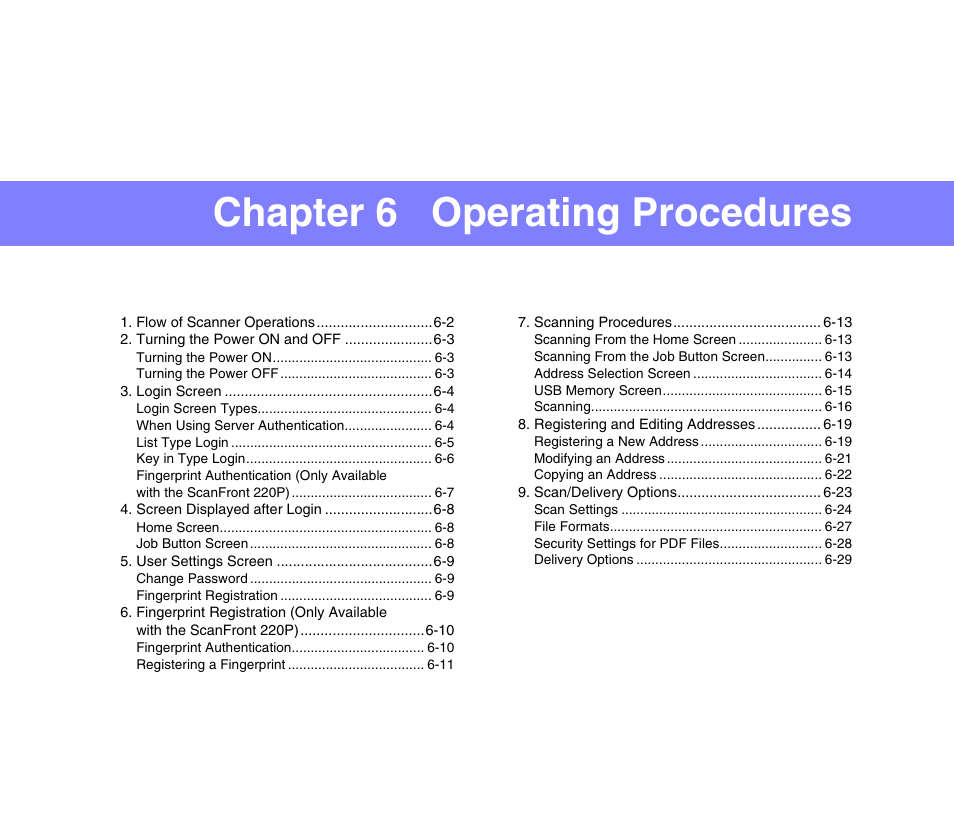 Chapter 6 operating procedures | Canon SCANFRONT 220 User Manual | Page 99 / 156