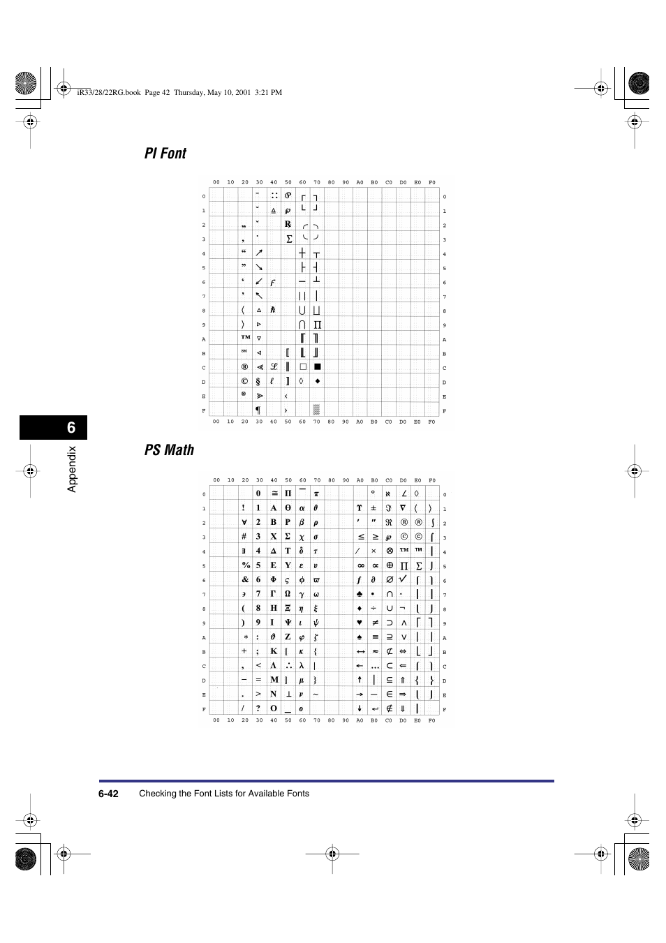 Pi font ps math | Canon IR3300 User Manual | Page 110 / 129