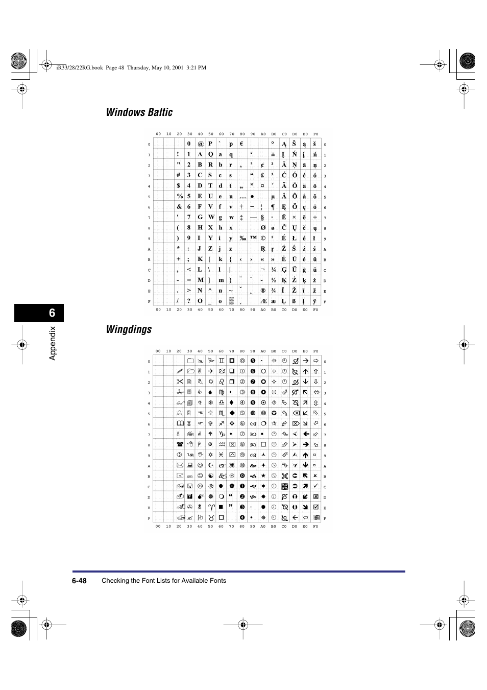 Windows baltic wingdings | Canon IR3300 User Manual | Page 116 / 129