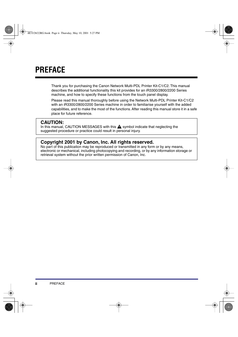 Preface | Canon IR3300 User Manual | Page 4 / 129