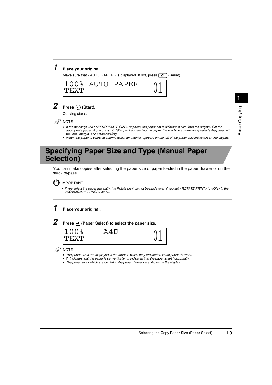 100% auto paper text, 100% a4 text | Canon IR1600 User Manual | Page 15 / 70