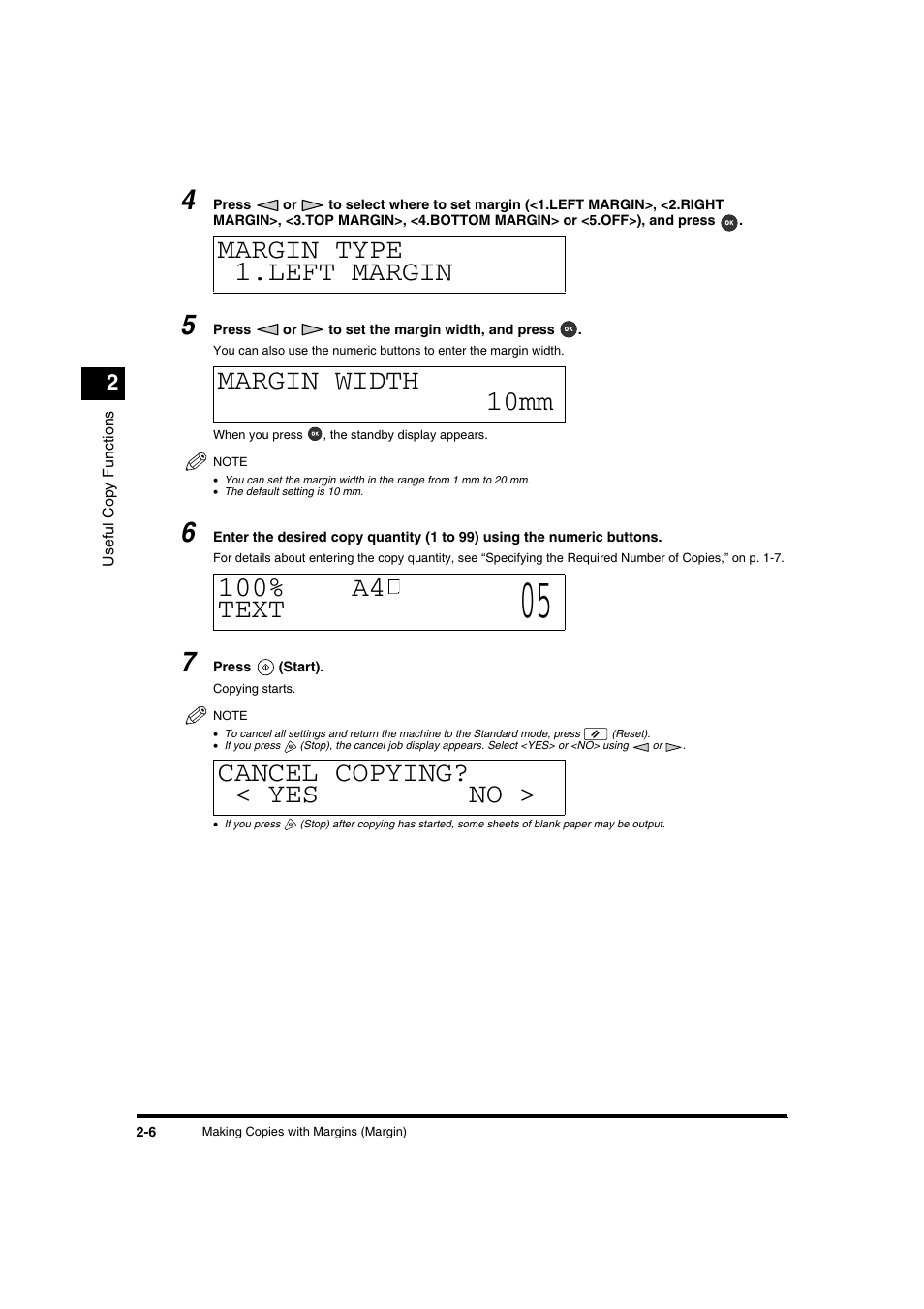 Cancel copying? < yes no | Canon IR1600 User Manual | Page 38 / 70