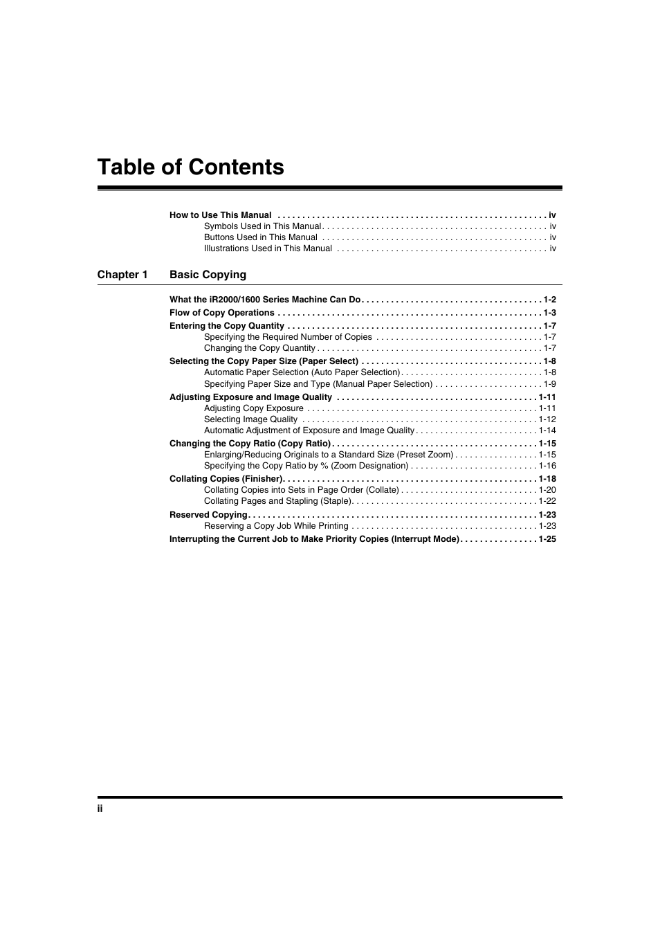 Canon IR1600 User Manual | Page 4 / 70