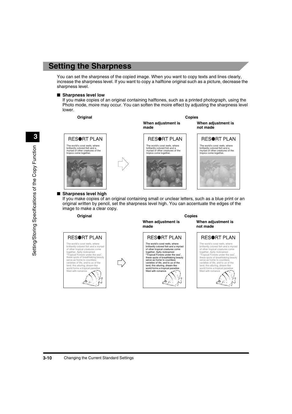 Setting the sharpness | Canon IR1600 User Manual | Page 60 / 70