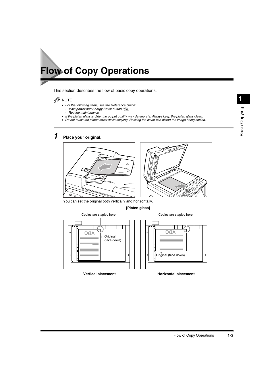 Flow of copy operations, Flow of copy operations -3 | Canon IR1600 User Manual | Page 9 / 70