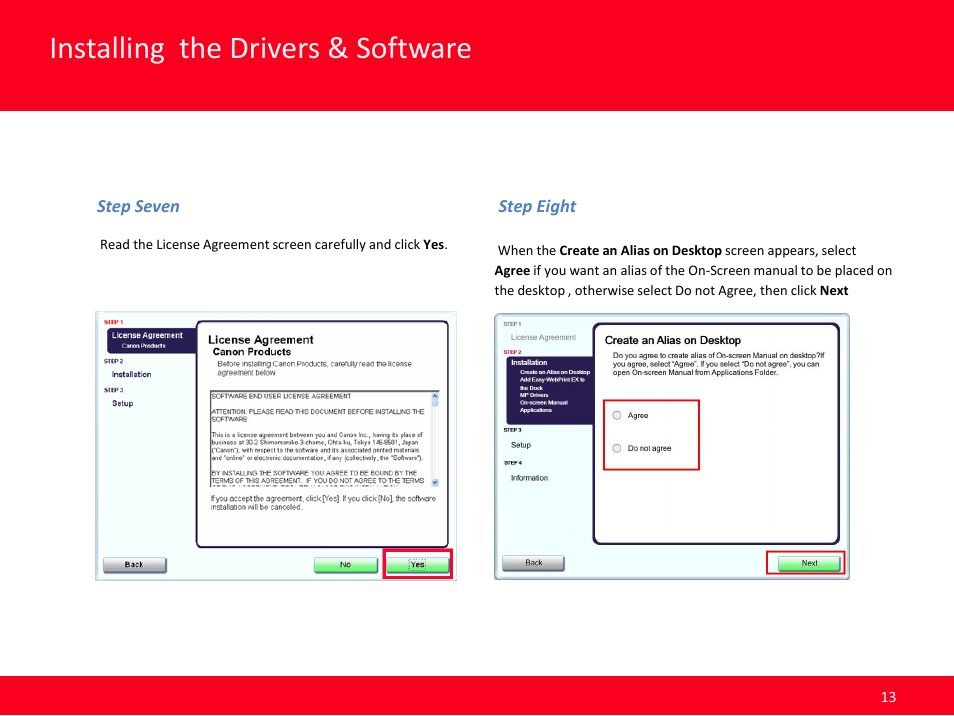 Installing the drivers & software | Canon MX420 User Manual | Page 13 / 24