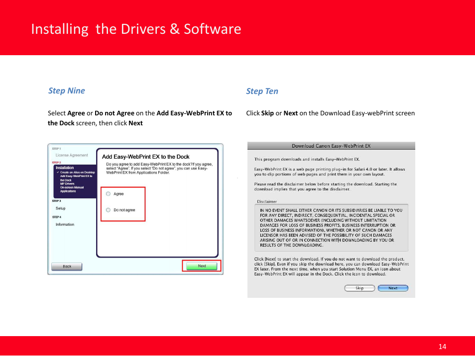 Installing the drivers & software | Canon MX420 User Manual | Page 14 / 24