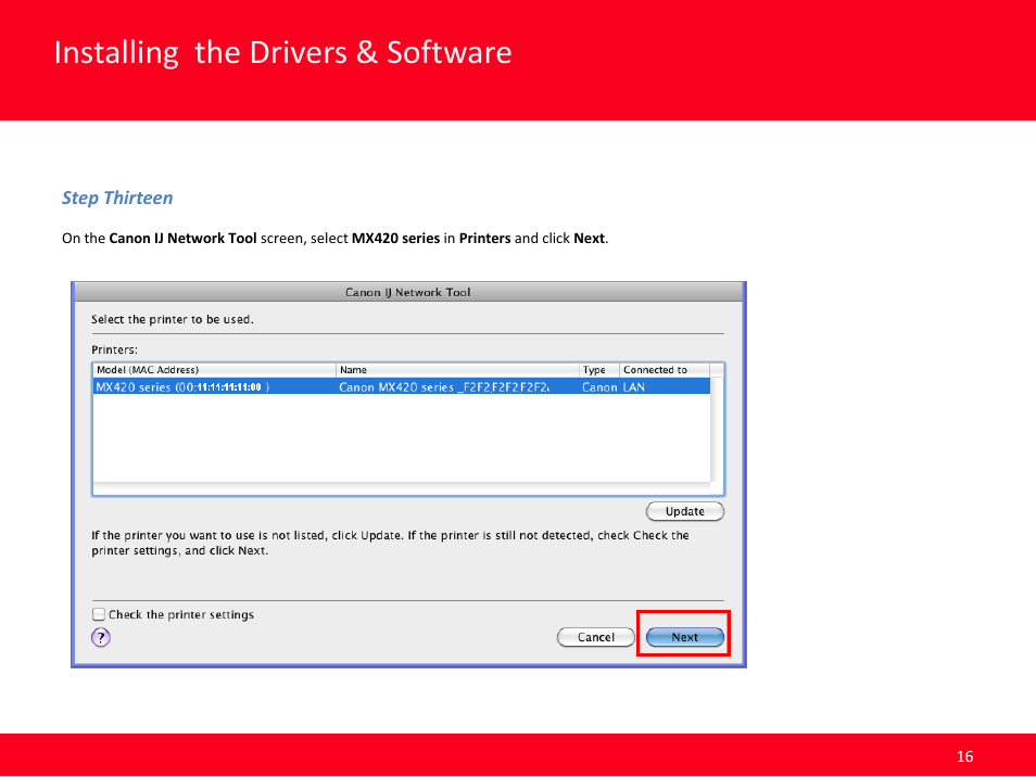 Installing the drivers & software | Canon MX420 User Manual | Page 16 / 24