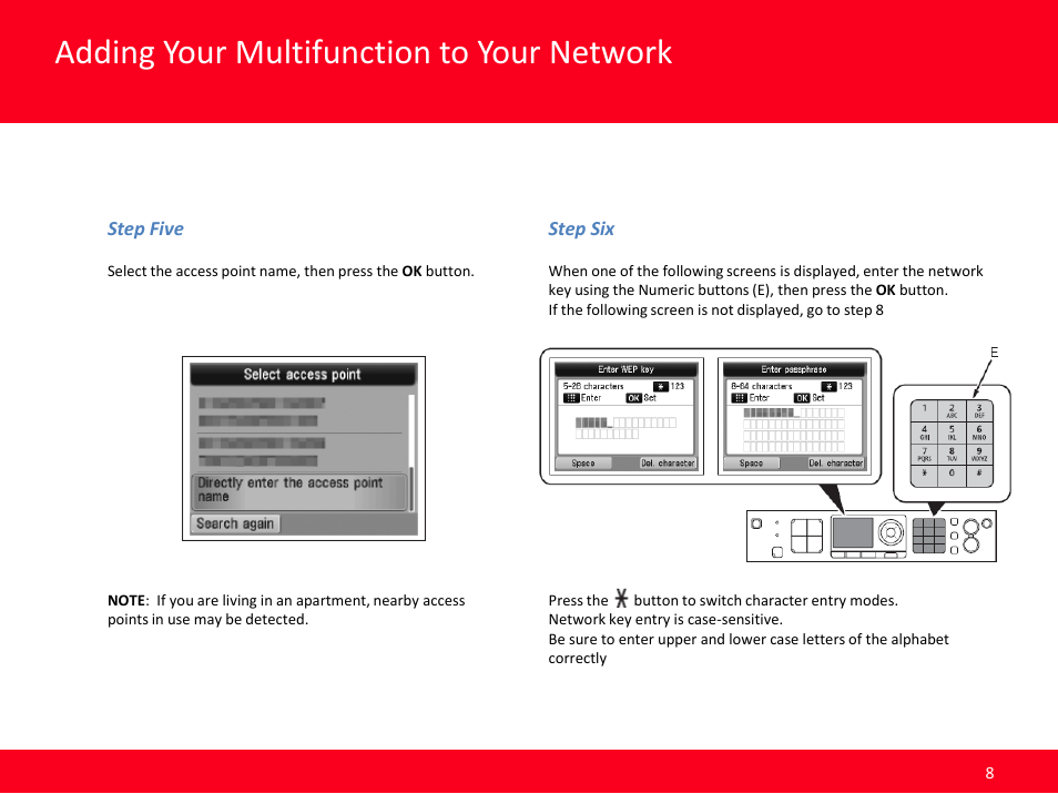 Adding your multifunction to your network | Canon MX420 User Manual | Page 8 / 24