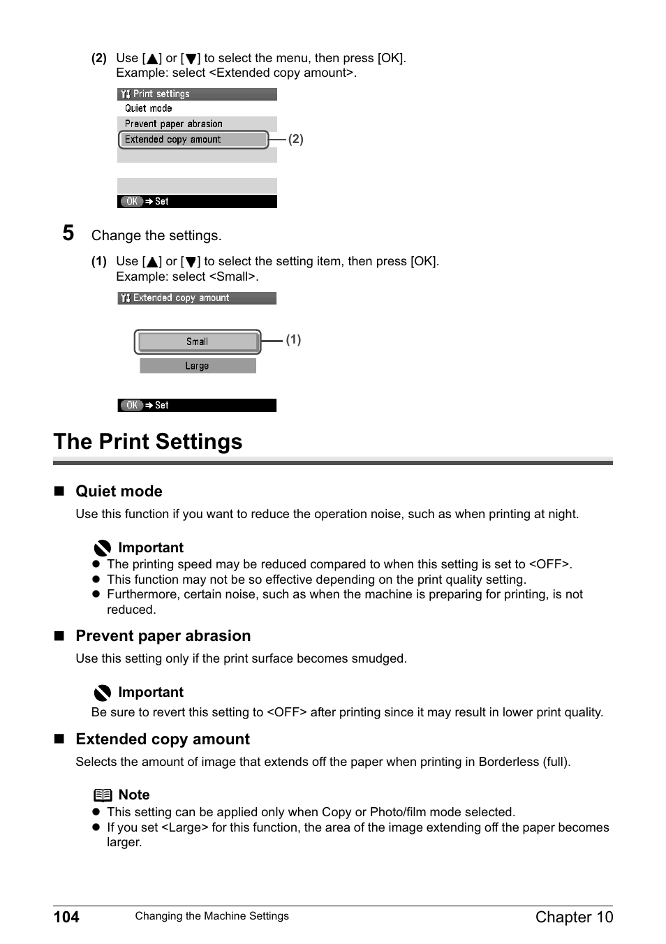 The print settings | Canon MP800R User Manual | Page 106 / 188