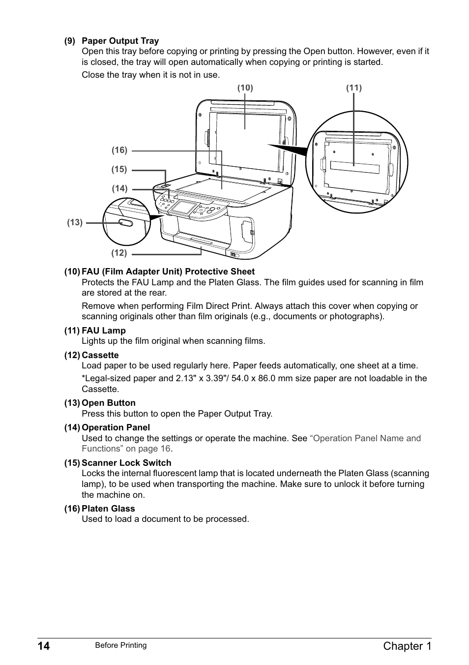 14 chapter 1 | Canon MP800R User Manual | Page 16 / 188