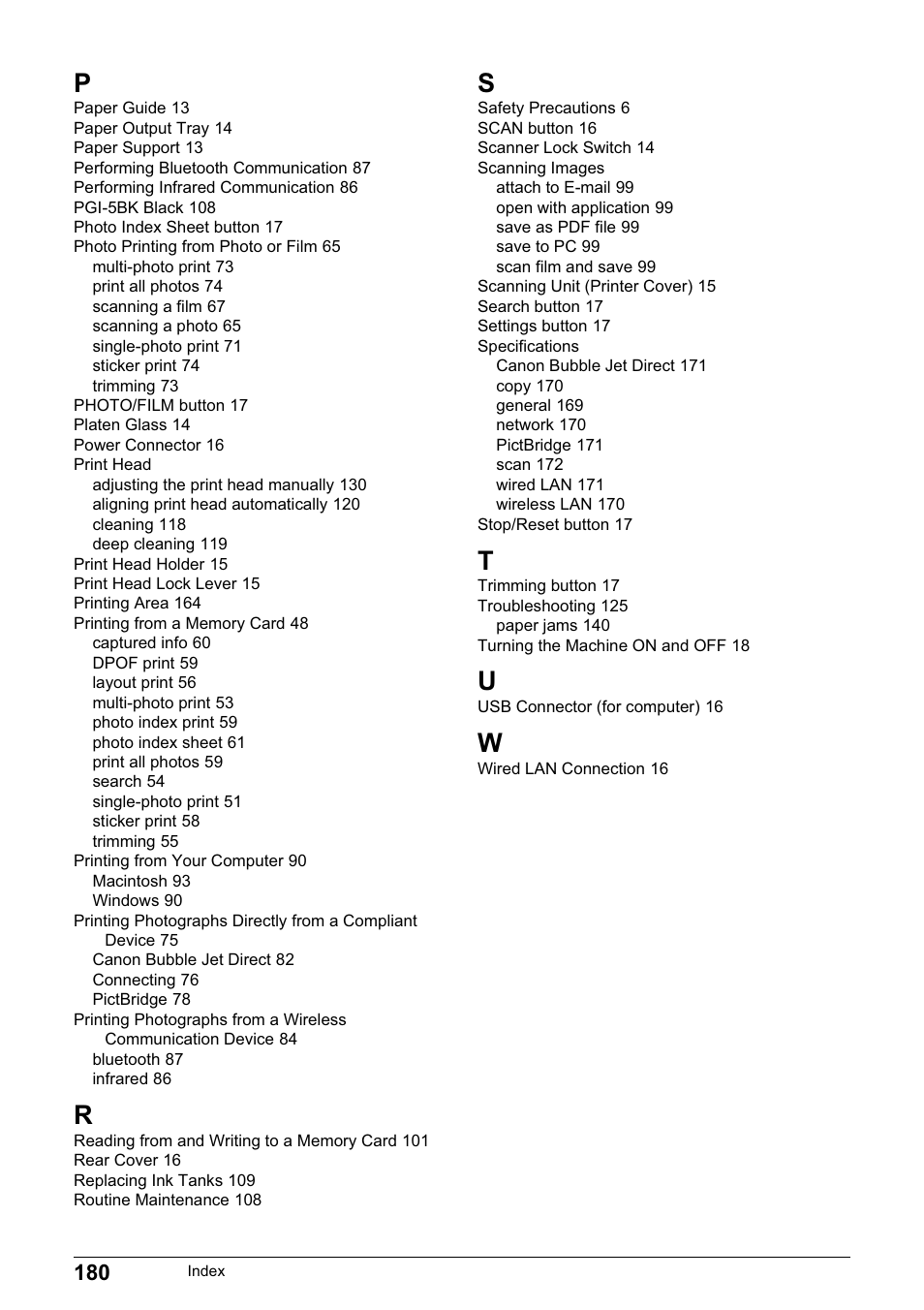 Canon MP800R User Manual | Page 182 / 188