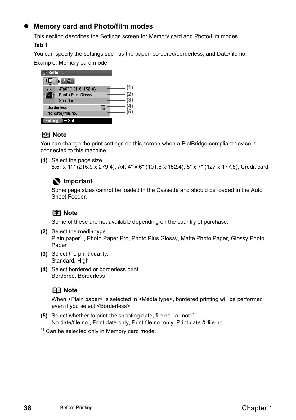 38 chapter 1 | Canon MP800R User Manual | Page 40 / 188