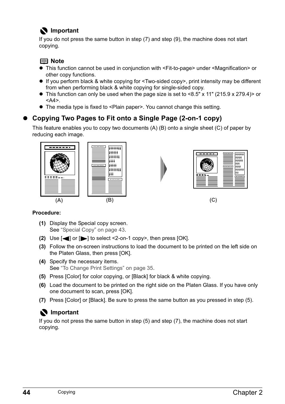 44 chapter 2 | Canon MP800R User Manual | Page 46 / 188