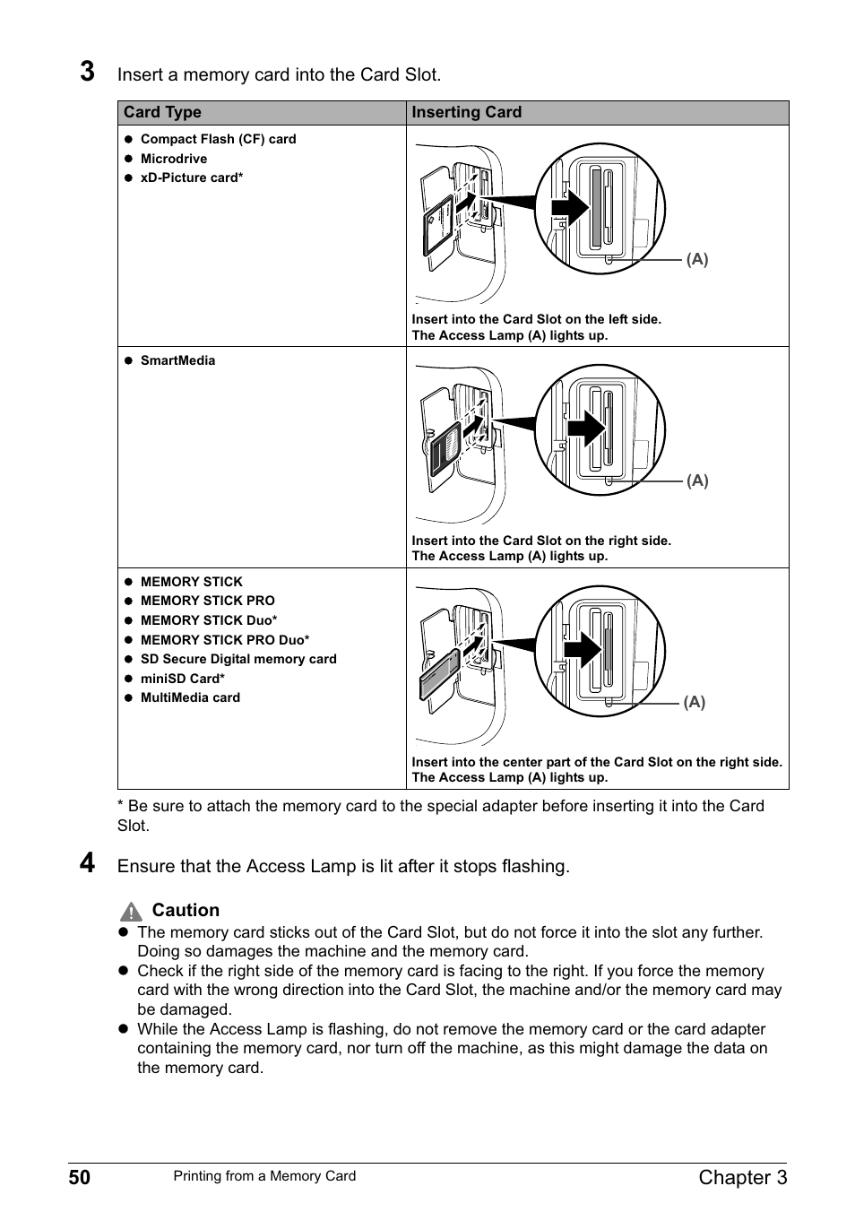 50 chapter 3 | Canon MP800R User Manual | Page 52 / 188