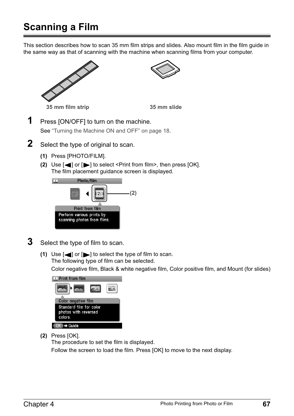 Scanning a film | Canon MP800R User Manual | Page 69 / 188