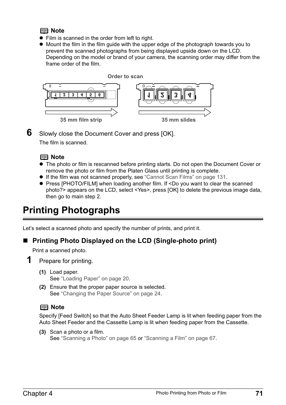 Printing photographs | Canon MP800R User Manual | Page 73 / 188