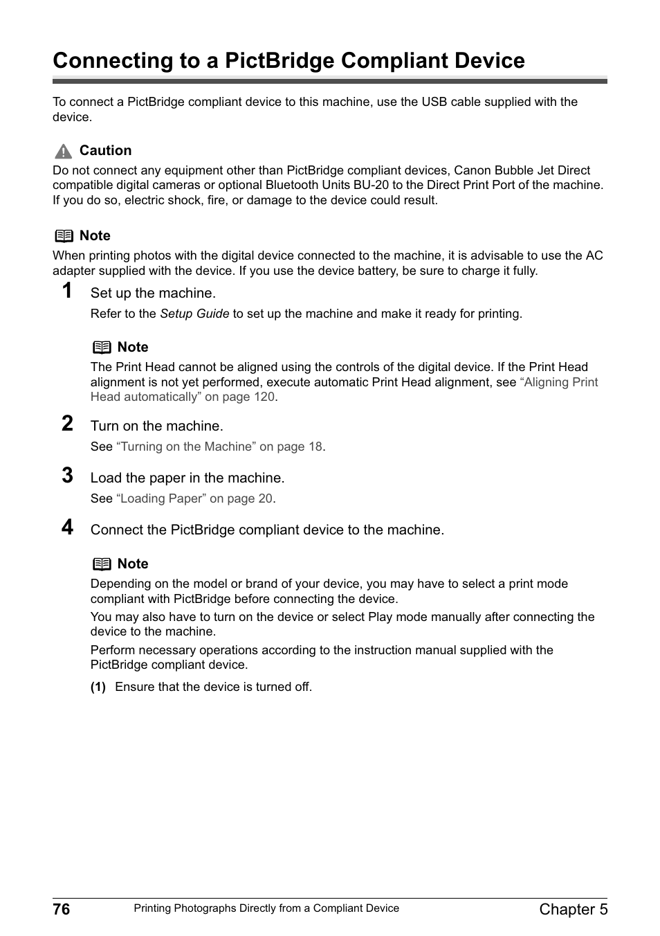 Connecting to a pictbridge compliant device | Canon MP800R User Manual | Page 78 / 188