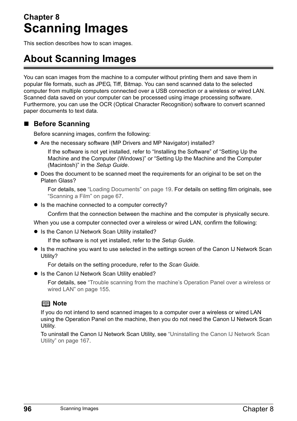 Scanning images, About scanning images, Chapter 8 | Canon MP800R User Manual | Page 98 / 188