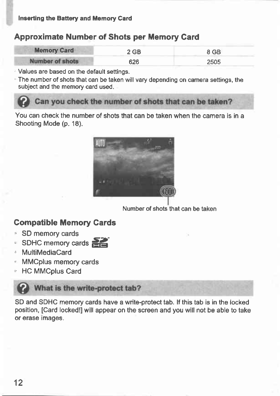 What is the wiite^rotect tab | Canon IXUS 100 IS User Manual | Page 12 / 36