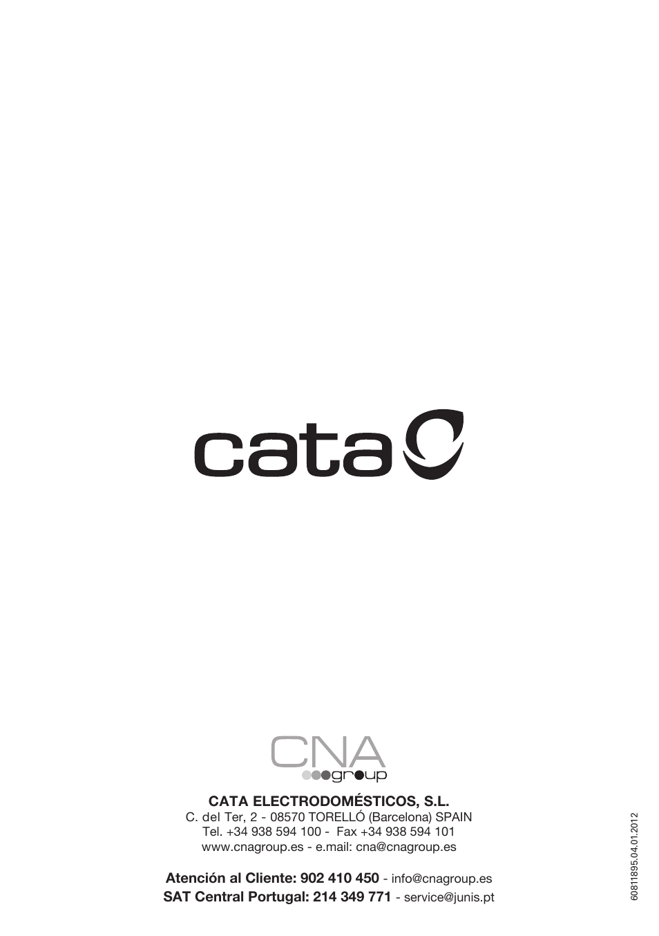 Cata TF 3600 User Manual | Page 12 / 12