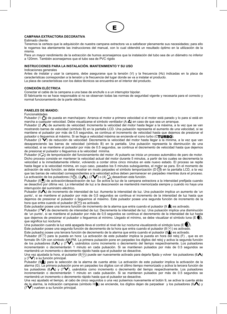 Cata Купольные вытяжки User Manual | Page 8 / 44